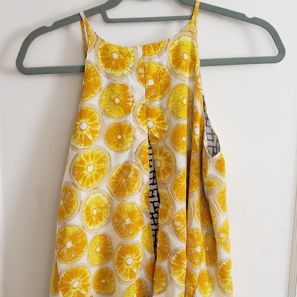 Anthropologie Porridge Lemon Check Top